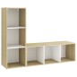 vidaXL TV-Schränke 2 Stk. Weiß Sonoma-Eiche 107x35x37 cm Holzwerkstoff vidaXL TV-Schränke 2 Stk. Weiß Sonoma-Eiche 107x35x37 cm Holzwerkstoff