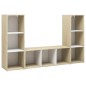 vidaXL TV-Schränke 3 Stk. Weiß Sonoma-Eiche 107x35x37 cm Holzwerkstoff vidaXL TV-Schränke 3 Stk. Weiß Sonoma-Eiche 107x35x37 cm Holzwerkstoff