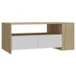 vidaXL Couchtisch Weiß Sonoma-Eiche 102x55x42 cm Holzwerkstoff vidaXL Couchtisch Weiß Sonoma-Eiche 102x55x42 cm Holzwerkstoff