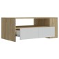 vidaXL Couchtisch Weiß Sonoma-Eiche 102x55x42 cm Holzwerkstoff vidaXL Couchtisch Weiß Sonoma-Eiche 102x55x42 cm Holzwerkstoff