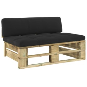 vidaXL Garten-Mittelsofa aus Paletten Grün Imprägniertes Kiefernholz
