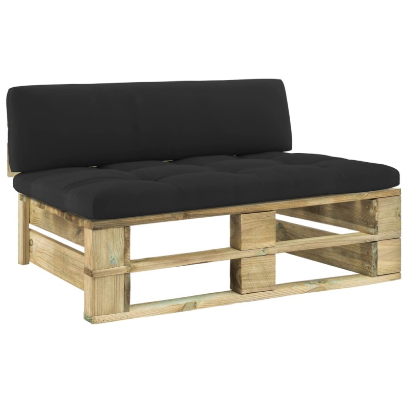 vidaXL Garten-Mittelsofa aus Paletten Grün Imprägniertes Kiefernholz vidaXL Garten-Mittelsofa aus Paletten Grün Imprägniertes Kiefernholz