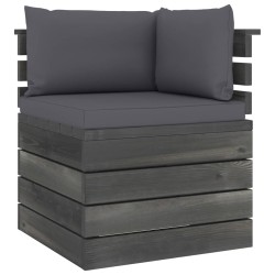 vidaXL Garten-Paletten-Ecksofa mit Kissen Kiefernholz
