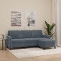 vidaXL 3-Sitzer-Sofa mit Hocker Dunkelgrau 180 cm Samt vidaXL 3-Sitzer-Sofa mit Hocker Dunkelgrau 180 cm Samt
