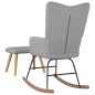 vidaXL Schaukelsessel mit Hocker Hellgrau Stoff vidaXL Schaukelsessel mit Hocker Hellgrau Stoff