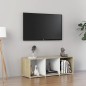 vidaXL TV-Schrank Weiß und Sonoma-Eiche 107x35x37 cm Holzwerkstoff vidaXL TV-Schrank Weiß und Sonoma-Eiche 107x35x37 cm Holzwerkstoff