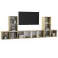 vidaXL 5-tlg. TV-Schrank-Set Weiß Sonoma-Eiche Holzwerkstoff vidaXL 5-tlg. TV-Schrank-Set Weiß Sonoma-Eiche Holzwerkstoff