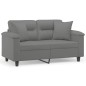 vidaXL 2-Sitzer-Sofa mit Kissen Dunkelgrau 120 cm Mikrofasergewebe vidaXL 2-Sitzer-Sofa mit Kissen Dunkelgrau 120 cm Mikrofasergewebe