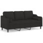 vidaXL 3-Sitzer-Sofa mit Zierkissen Schwarz 180 cm Stoff vidaXL 3-Sitzer-Sofa mit Zierkissen Schwarz 180 cm Stoff