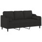 vidaXL 3-Sitzer-Sofa mit Zierkissen Schwarz 180 cm Stoff vidaXL 3-Sitzer-Sofa mit Zierkissen Schwarz 180 cm Stoff