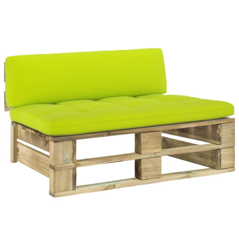 vidaXL Garten-Mittelsofa aus Paletten Grün Imprägniertes Kiefernholz vidaXL Garten-Mittelsofa aus Paletten Grün Imprägniertes Kiefernholz