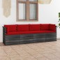 Garten-Palettensofa 4-Sitzer mit Kissen Kiefer Massivholz Garten-Palettensofa 4-Sitzer mit Kissen Kiefer Massivholz