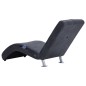 vidaXL Massage Chaiselongue mit Kissen Grau Wildleder-Optik vidaXL Massage Chaiselongue mit Kissen Grau Wildleder-Optik