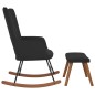 vidaXL Schaukelstuhl mit Hocker Samt Schwarz vidaXL Schaukelstuhl mit Hocker Samt Schwarz