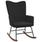 vidaXL Schaukelstuhl mit Hocker Samt Schwarz vidaXL Schaukelstuhl mit Hocker Samt Schwarz