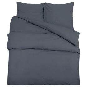 vidaXL Bettwäsche-Set Anthrazit 260x240 cm Baumwolle