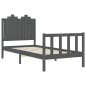 vidaXL Massivholzbett mit Kopfteil Grau 90x190 cm vidaXL Massivholzbett mit Kopfteil Grau 90x190 cm