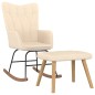vidaXL Schaukelsessel mit Hocker Creme Stoff vidaXL Schaukelsessel mit Hocker Creme Stoff