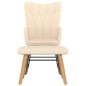 vidaXL Schaukelsessel mit Hocker Creme Stoff vidaXL Schaukelsessel mit Hocker Creme Stoff