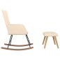 vidaXL Schaukelsessel mit Hocker Creme Stoff vidaXL Schaukelsessel mit Hocker Creme Stoff