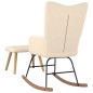 vidaXL Schaukelsessel mit Hocker Creme Stoff vidaXL Schaukelsessel mit Hocker Creme Stoff