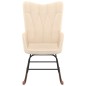 vidaXL Schaukelsessel mit Hocker Creme Stoff vidaXL Schaukelsessel mit Hocker Creme Stoff