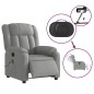 vidaXL Massagesessel Elektrisch Hellgrau Stoff vidaXL Massagesessel Elektrisch Hellgrau Stoff