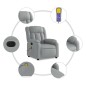 vidaXL Massagesessel Elektrisch Hellgrau Stoff vidaXL Massagesessel Elektrisch Hellgrau Stoff