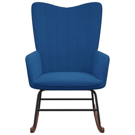vidaXL Schaukelstuhl Blau Samt