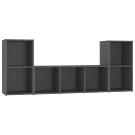 vidaXL 3-tlg. TV-Schrank-Set Grau Holzwerkstoff