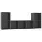 vidaXL 3-tlg. TV-Schrank-Set Grau Holzwerkstoff vidaXL 3-tlg. TV-Schrank-Set Grau Holzwerkstoff