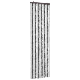 vidaXL Insektenschutz-Vorhang Grau und Weiß 56x185 cm Chenille