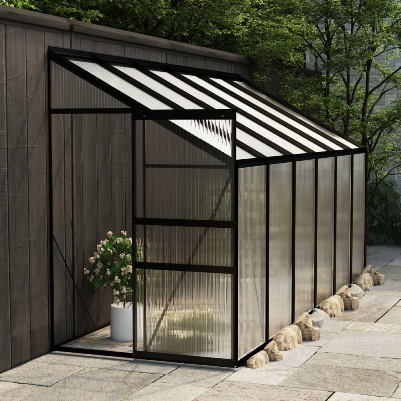 vidaXL Anlehngewächshaus Anthrazit Aluminium 7,77 m³ vidaXL Anlehngewächshaus Anthrazit Aluminium 7,77 m³