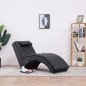 vidaXL Massage Chaiselongue mit Kissen Schwarz Kunstleder vidaXL Massage Chaiselongue mit Kissen Schwarz Kunstleder