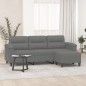 vidaXL 3-Sitzer-Sofa mit Hocker Dunkelgrau 180 cm Mikrofasergewebe vidaXL 3-Sitzer-Sofa mit Hocker Dunkelgrau 180 cm Mikrofasergewebe