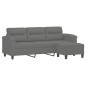 vidaXL 3-Sitzer-Sofa mit Hocker Dunkelgrau 180 cm Mikrofasergewebe vidaXL 3-Sitzer-Sofa mit Hocker Dunkelgrau 180 cm Mikrofasergewebe
