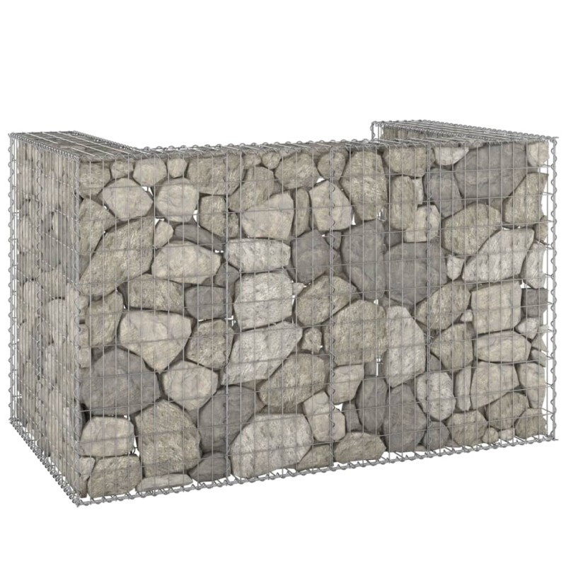 vidaXL Gabionenwand für Mülltonnen Verzinkter Stahl 180x100x110 cm vidaXL Gabionenwand für Mülltonnen Verzinkter Stahl 180x100x110 cm