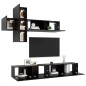 vidaXL 7-tlg. TV-Schrank-Set Schwarz Holzwerkstoff vidaXL 7-tlg. TV-Schrank-Set Schwarz Holzwerkstoff