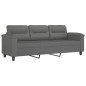 vidaXL 3-Sitzer-Sofa mit Kissen Dunkelgrau 180 cm Mikrofasergewebe vidaXL 3-Sitzer-Sofa mit Kissen Dunkelgrau 180 cm Mikrofasergewebe