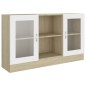 vidaXL Vitrinenschrank Weiß Sonoma-Eiche 120x30,5x70 cm Holzwerkstoff vidaXL Vitrinenschrank Weiß Sonoma-Eiche 120x30,5x70 cm Holzwerkstoff