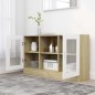 vidaXL Vitrinenschrank Weiß Sonoma-Eiche 120x30,5x70 cm Holzwerkstoff vidaXL Vitrinenschrank Weiß Sonoma-Eiche 120x30,5x70 cm Holzwerkstoff