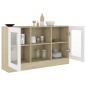vidaXL Vitrinenschrank Weiß Sonoma-Eiche 120x30,5x70 cm Holzwerkstoff vidaXL Vitrinenschrank Weiß Sonoma-Eiche 120x30,5x70 cm Holzwerkstoff