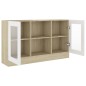 vidaXL Vitrinenschrank Weiß Sonoma-Eiche 120x30,5x70 cm Holzwerkstoff vidaXL Vitrinenschrank Weiß Sonoma-Eiche 120x30,5x70 cm Holzwerkstoff