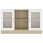 vidaXL Vitrinenschrank Weiß Sonoma-Eiche 120x30,5x70 cm Holzwerkstoff vidaXL Vitrinenschrank Weiß Sonoma-Eiche 120x30,5x70 cm Holzwerkstoff