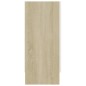vidaXL Vitrinenschrank Weiß Sonoma-Eiche 120x30,5x70 cm Holzwerkstoff vidaXL Vitrinenschrank Weiß Sonoma-Eiche 120x30,5x70 cm Holzwerkstoff