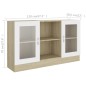 vidaXL Vitrinenschrank Weiß Sonoma-Eiche 120x30,5x70 cm Holzwerkstoff vidaXL Vitrinenschrank Weiß Sonoma-Eiche 120x30,5x70 cm Holzwerkstoff