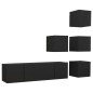 vidaXL 6-tlg. TV-Schrank-Set Schwarz Holzwerkstoff vidaXL 6-tlg. TV-Schrank-Set Schwarz Holzwerkstoff