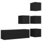 vidaXL 5-tlg. TV-Schrank-Set Schwarz Holzwerkstoff vidaXL 5-tlg. TV-Schrank-Set Schwarz Holzwerkstoff