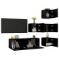 vidaXL 5-tlg. TV-Schrank-Set Schwarz Holzwerkstoff vidaXL 5-tlg. TV-Schrank-Set Schwarz Holzwerkstoff