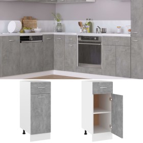 vidaXL Schubunterschrank Betongrau 30x46x81,5 cm Holzwerkstoff